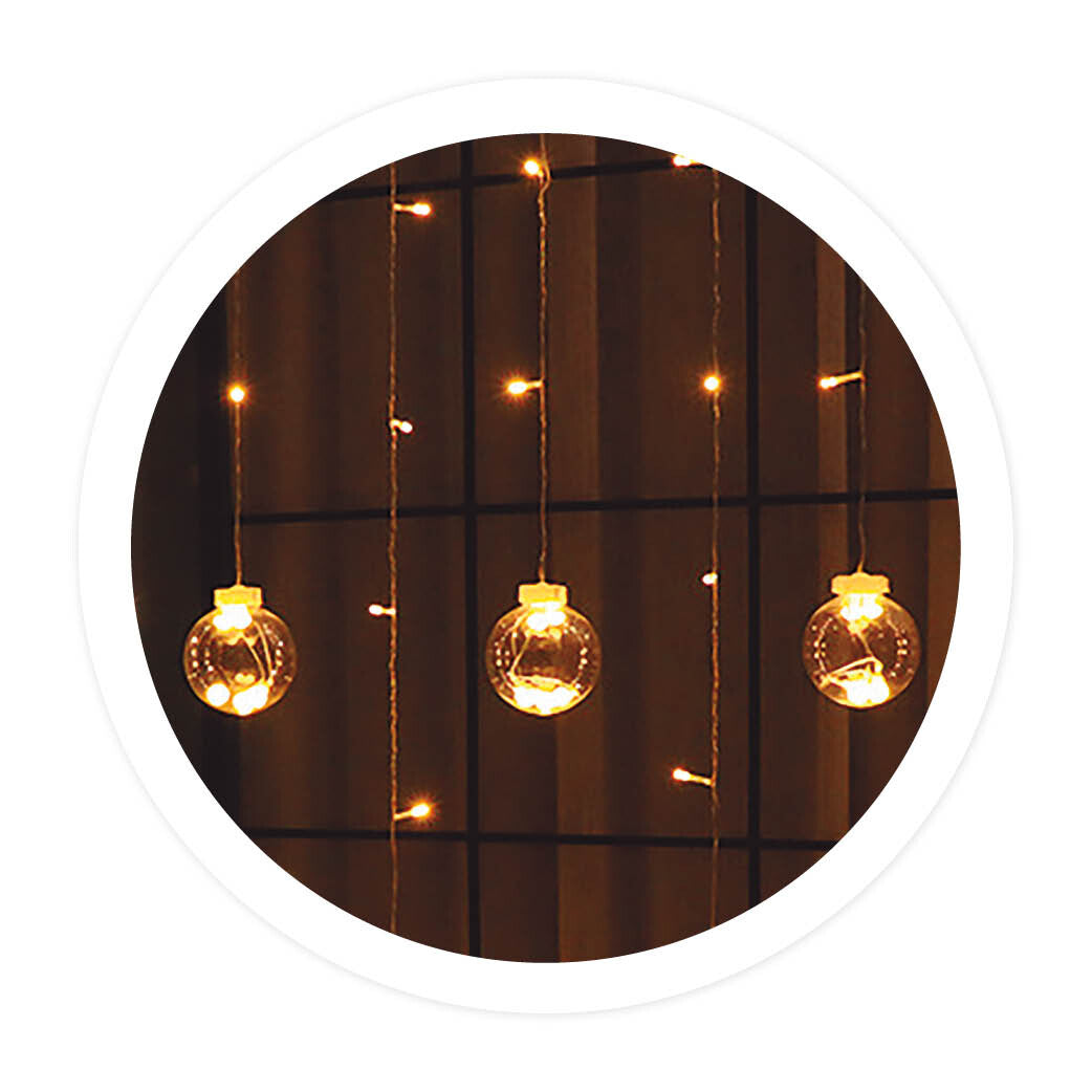 204605024 1,4m CORTINA LED CON BOLAS USB 8 FUNCIONES GSC