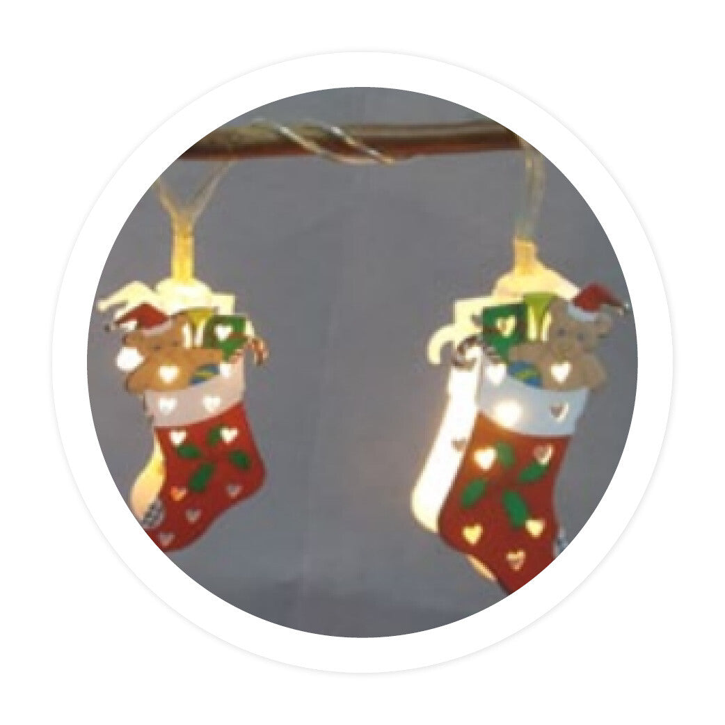 204690016 1,35m GUIRNALDA DE CALCETINES NAVIDEÑOS LED A PILA GSC | Suministros Figmar