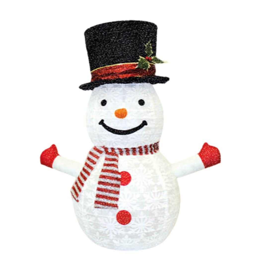 204690049 MUÑECO DE NIEVE LED PLEGABLE PARA EXTERIOR A PILAS 70x54x36cm GSC | Suministros Figmar