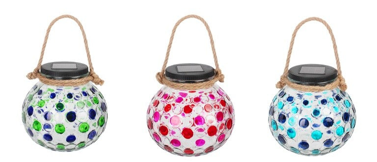 G28 COLD DECORATIVE SOLAR GLASS JAR 3D EFFECT GALIX ASSORTED