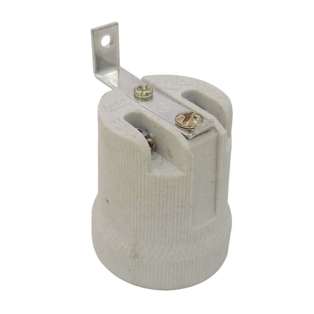 101505001 REINFORCED CERAMIC LAMP HOLDER E27 WHITE HOOK GSC
