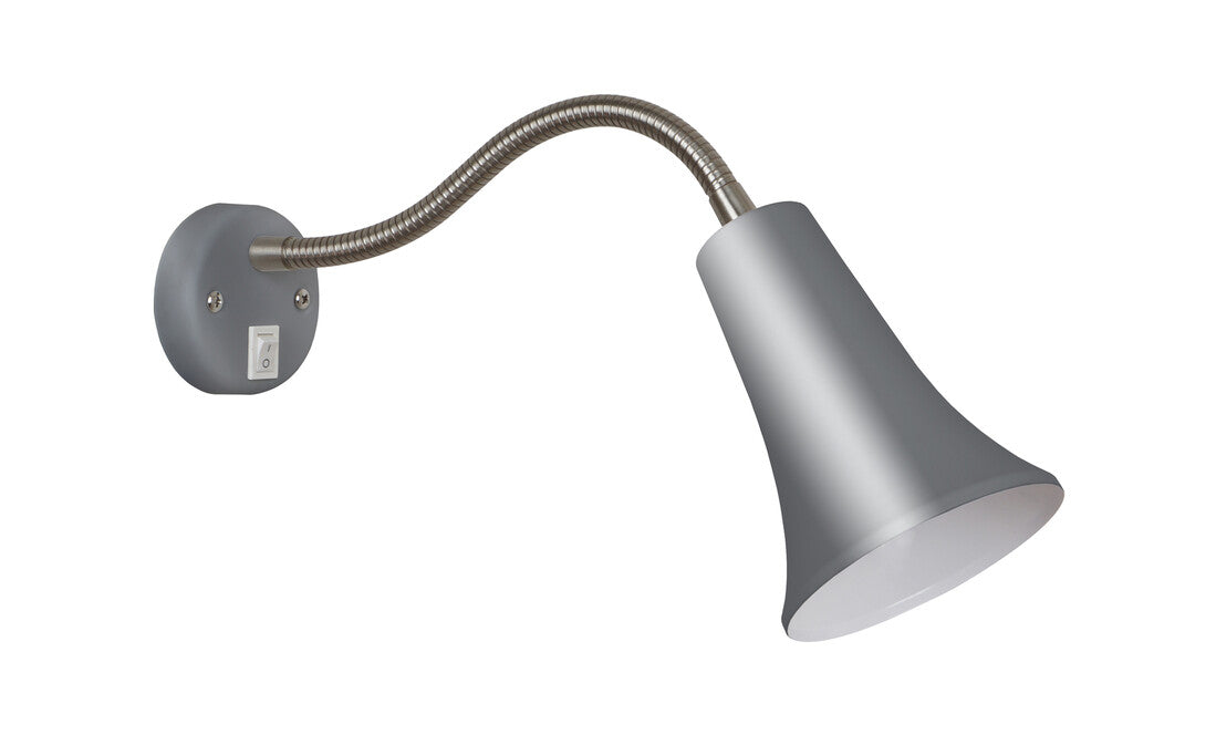 21046 APLIQUE LECTOR DE PARED PLATA 1xE27 KAWAR