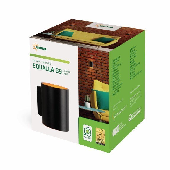 SLIP006004 RUNDE SCHWARZE ANBAULEUCHTE G9 SQUALLA