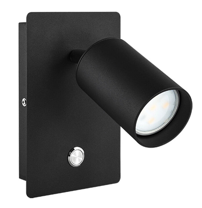 2076002-N BLACK LED WALL APPLIANCE WITH GU10 SWITCH