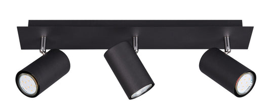 802400332 REGLETA 3 FOCOS MARLEY NEGRA GU10 TRIO