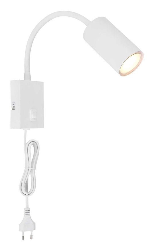 57911WW APLIQUE DE PARED PLASTICO Y METAL BLANCO 1XGU10 25W  ROBBY GLOBO