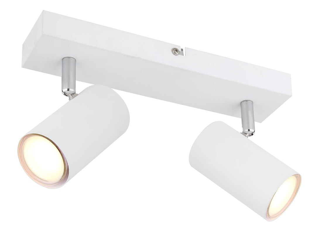 57911-2W WHITE METAL STRIP 2XGU10 25W ROBBY GLOBO