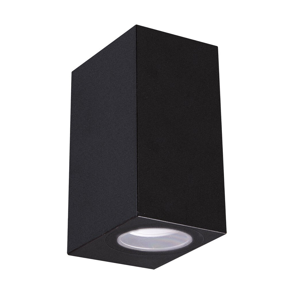 04019 AUSSENWANDLEUCHTE QUADRATISCH 2xGU10 2x12W IP54 Ø68 SCHWARZ GAMP STRÜHM
