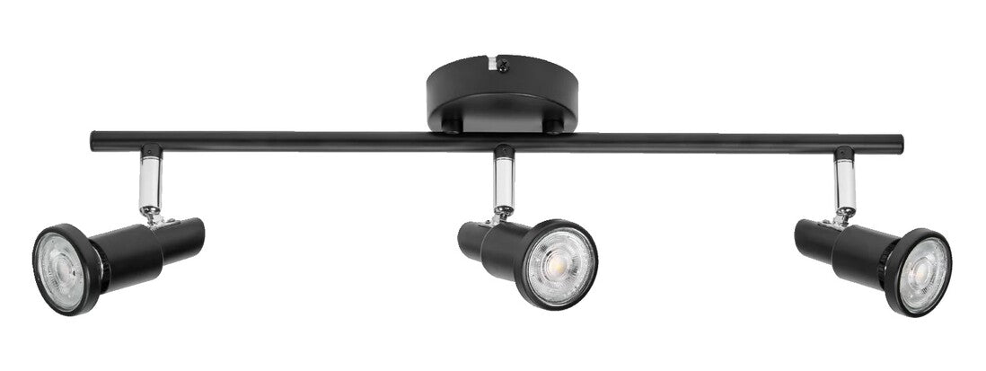 828803 REGLETA LED 3 FOCOS GU10 3,4W 2700K NEGRA LEDVANCE