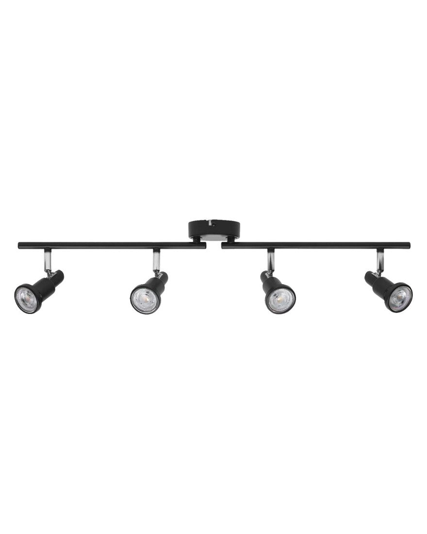 828827 REGLETA LED 4 FOCOS GU10 3,4W 2700K NEGRA LEDVANCE