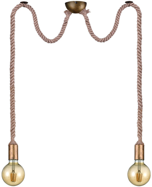 310100204 LAMPARA COLGANTE ROPE CUERDA 2xE27 TRIO