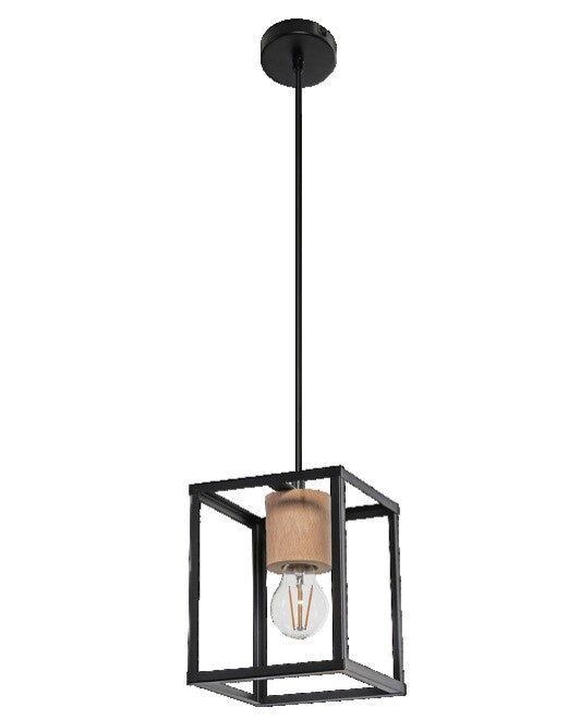 440540 LAMPARA COLGANTE ACERO/MADERA 1xE27 NAIROBI DECOR LEDVANCE