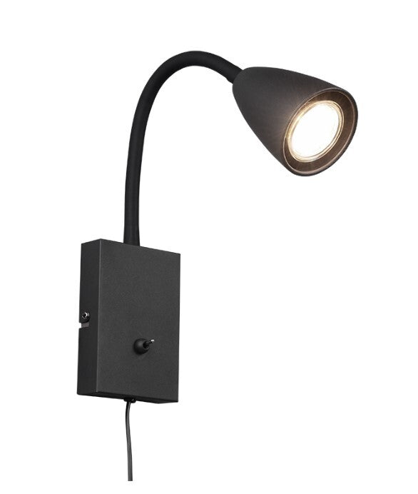 202670132 APLIQUE PARED GU10 IP20 NEGRO WANDA TRIO | Suministros Figmar