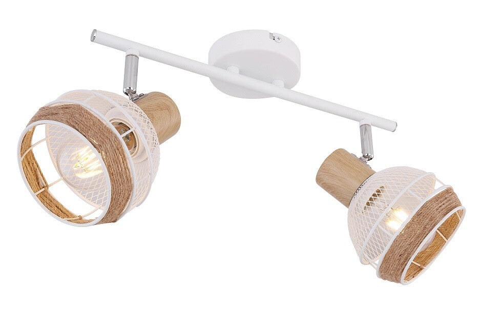 54021-2 STRIP 2 SAND WHITE LIGHTS 2xE27 40W 230V WIDY GLOBE