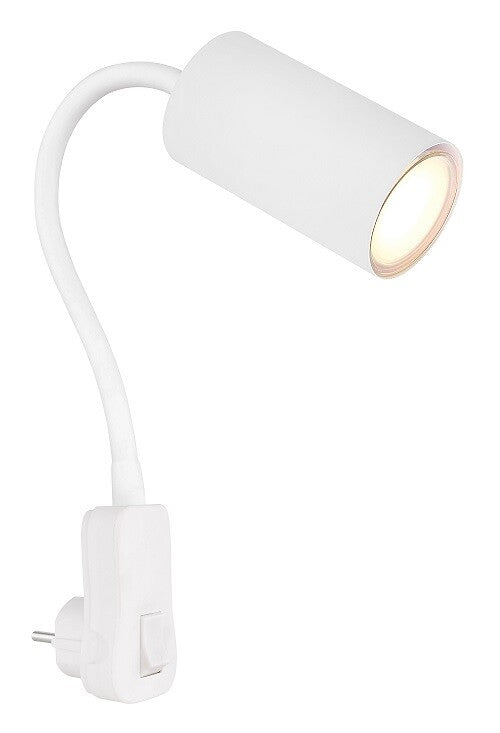 57911DPW APLIQUE FOCO PARED ENCHUFABLE 1xGU10 25W 230V BLANCO ROBBY GLOBO