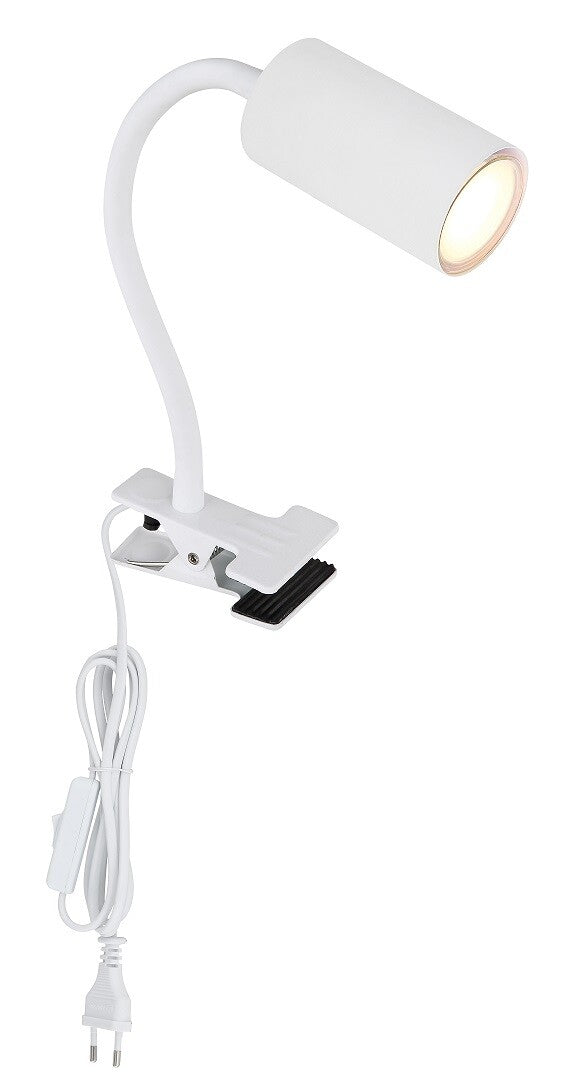 57911KW WANDLEUCHTE SPOT KLEMMLEUCHTE STECKER 1xGU10 25W 230V WEISS ROBBY GLOBO