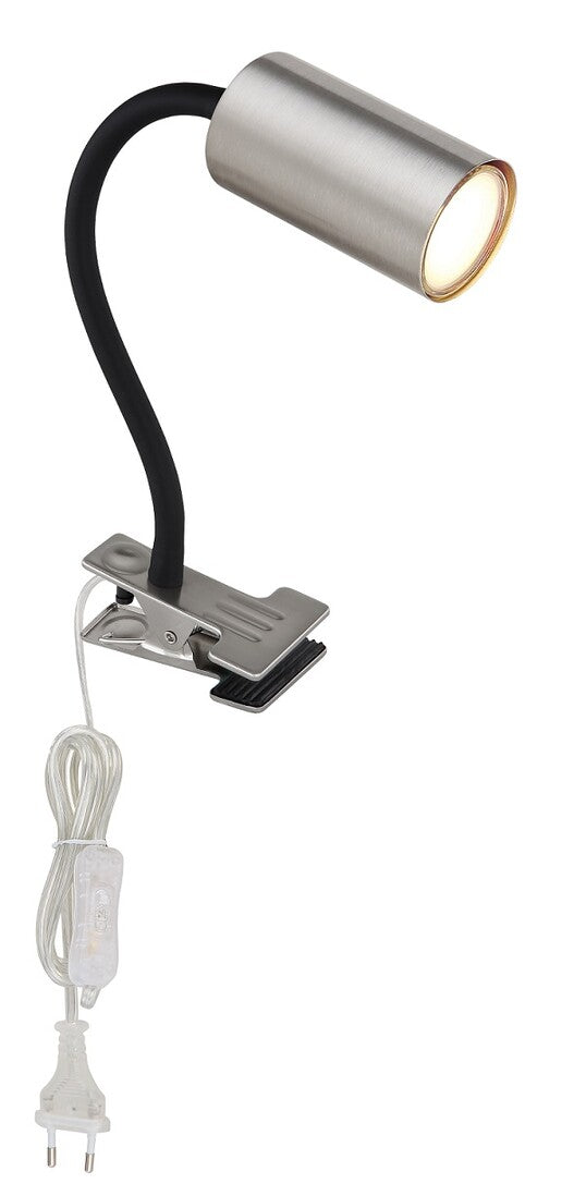 57911K APLIQUE FOCO PARED PINZA ENCHUFABLE 1xGU10 25W 230V NIQUEL ROBBY GLOBO | Suministros Figmar