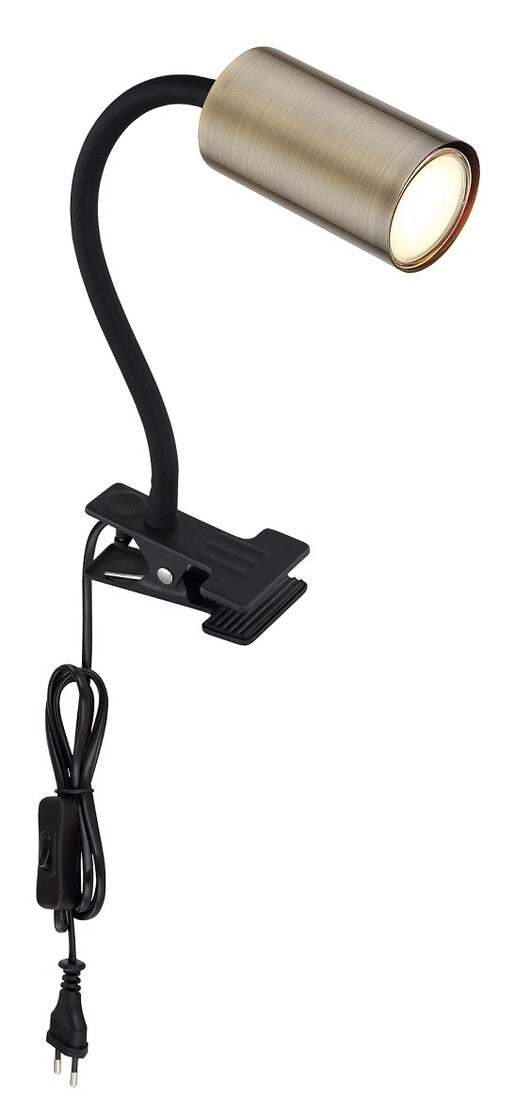 57911KM APLIQUE FOCO PARED PINZA ENCHUFABLE 1xGU10 25W 230V LATON ROBBY GLOBO