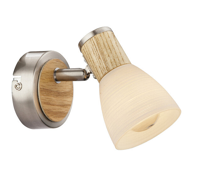 54352-1 FOCO METAL 1xE14 40W 230V MADERA OPALO GYLFI GLOBO