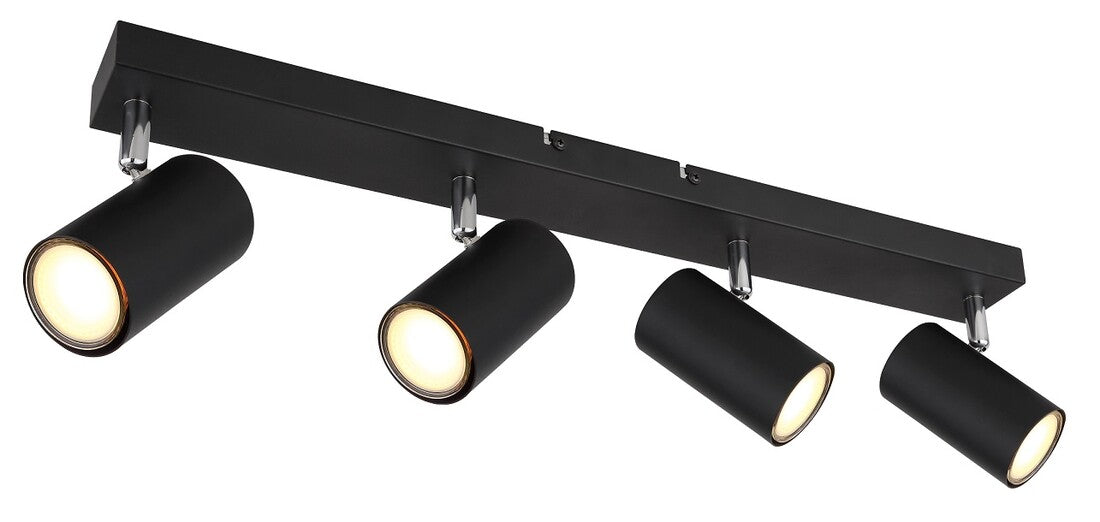 57911-4B REGLETA 4 FOCOS 4xGU10 35W 230V NEGRO ROBBY GLOBO