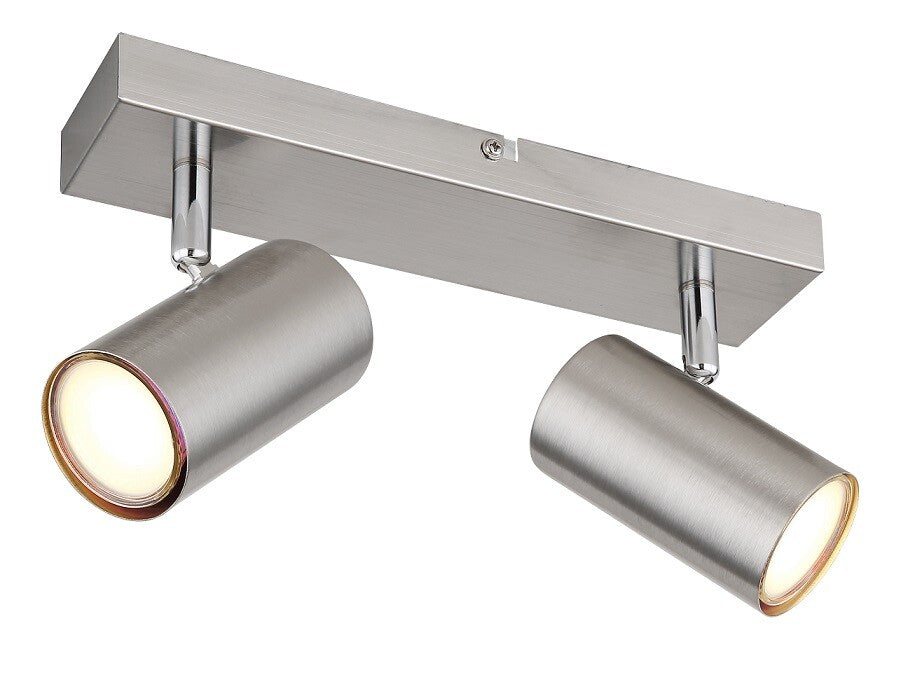 57911-2 STRAHLER 2 FLAMMEN 2xGU10 35W 230V NICKEL ROBBY GLOBO
