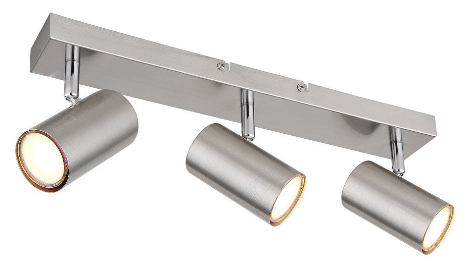 57911-3 REGLETA 3 FOCOS 3xGU10 35W 230V NIQUEL ROBBY GLOBO