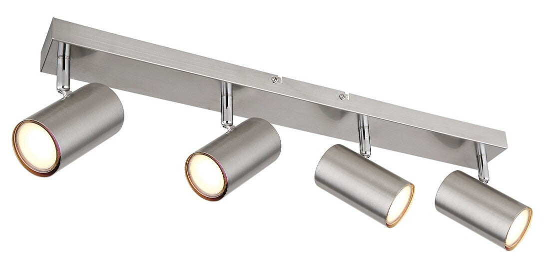 57911-4 4-LIGHT STRIP 4xGU10 35W 230V NICKEL ROBBY GLOBO