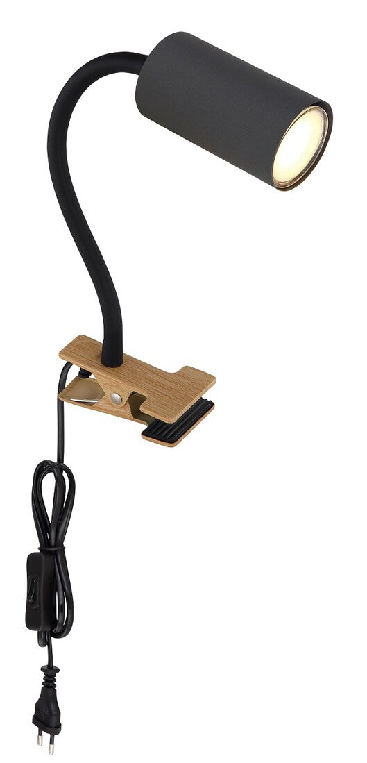 57911KG WALL LIGHT LAMP WITH SWITCH 1xGU10 35W 230V WOOD BLACK ROBBY GLOBO