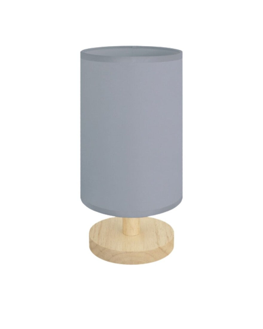 Lámpara Sobremesa Madera y Tela Gris E14 Bela Strühm