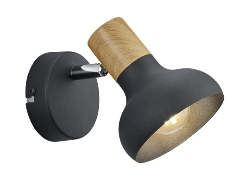 R81521032 LAMPARA DE FOCO 1xE14 NEGRA LATIKA TRIO