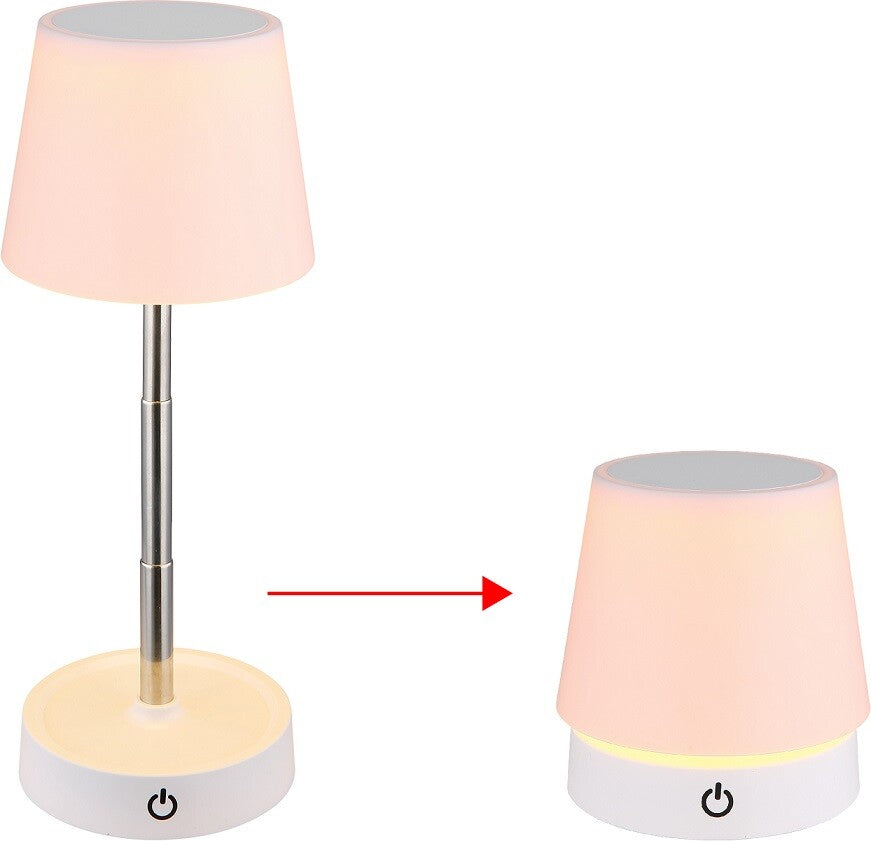 Lámpara Sobremesa LED Regulable Batería Blanca Carlos Globo
