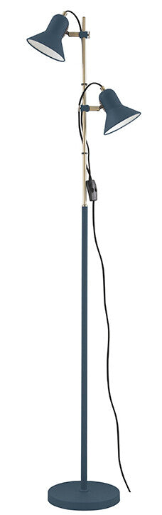 1950911-AZ BLAUE BOSTON-STEHLAMPE 2xE27 F-BRIG