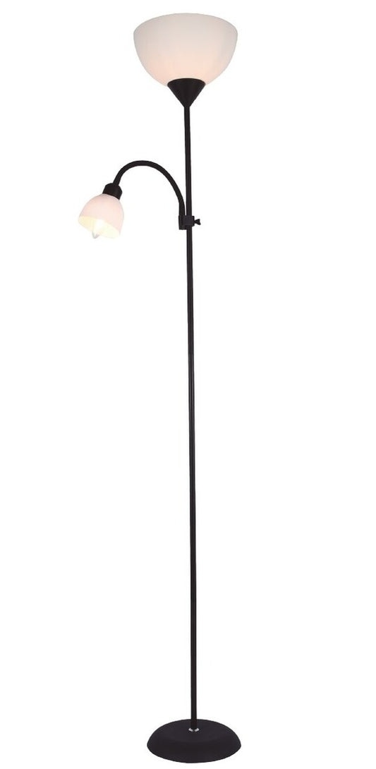204400043 LÁMPARA DE PIE E27 CON LUZ DE LECTURA E14 1760mm NEGRO NAWIS GSC