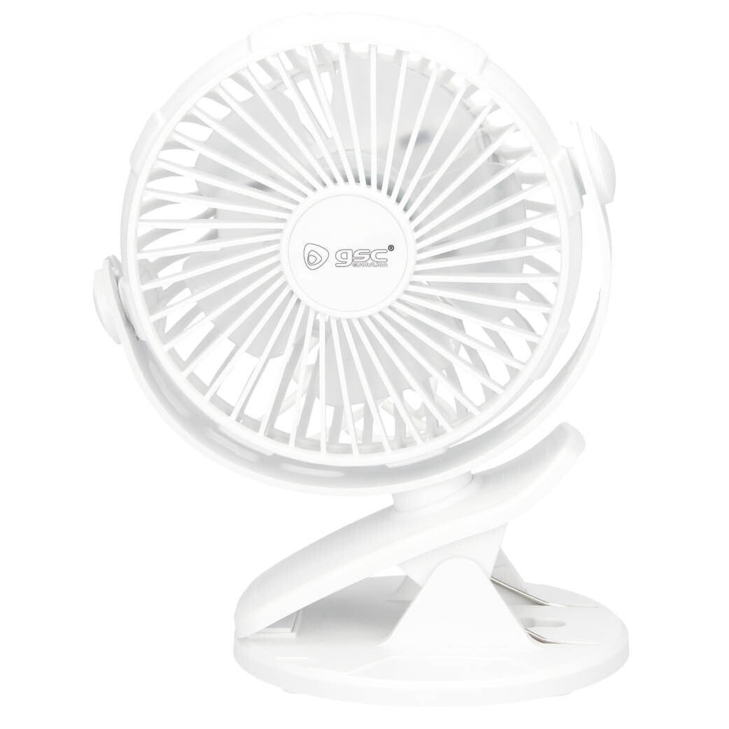 300010021 VENTILADOR SOBREMESA BLANCO C/PINZA 3W GSC