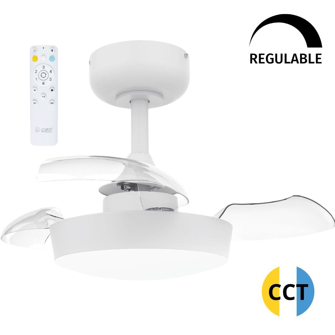 300005062 VENTILADOR TECHO CCT Ø55 ASPAS RETRACTILES CON MANDO DC BLANCO GSC