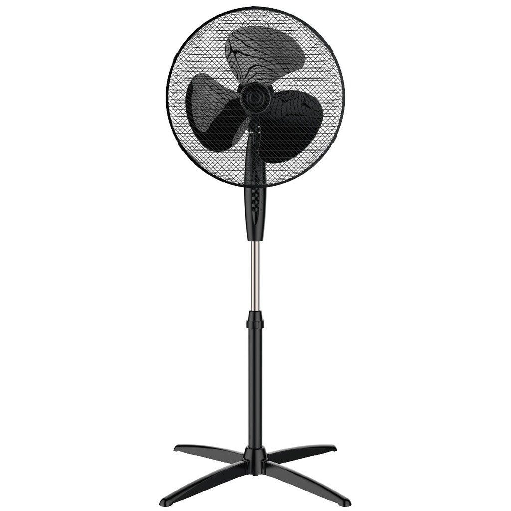 300000027 VENTILADOR DE PIE OSCILANTE 43cm 45W NEGRO NAMETIL NIAROS