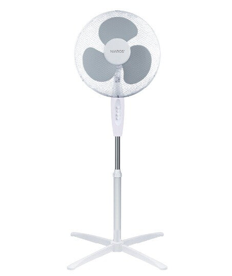 300000015 VENTILADOR DE PIE OSCILANTE 43cm 45W BLANCO NAMETIL NIAROS