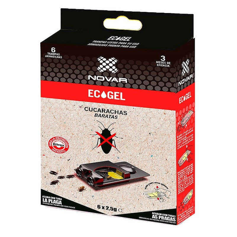 4026 PACK 6uds TRAMPA 15gr ECOGEL CUCARACHAS NOVAR