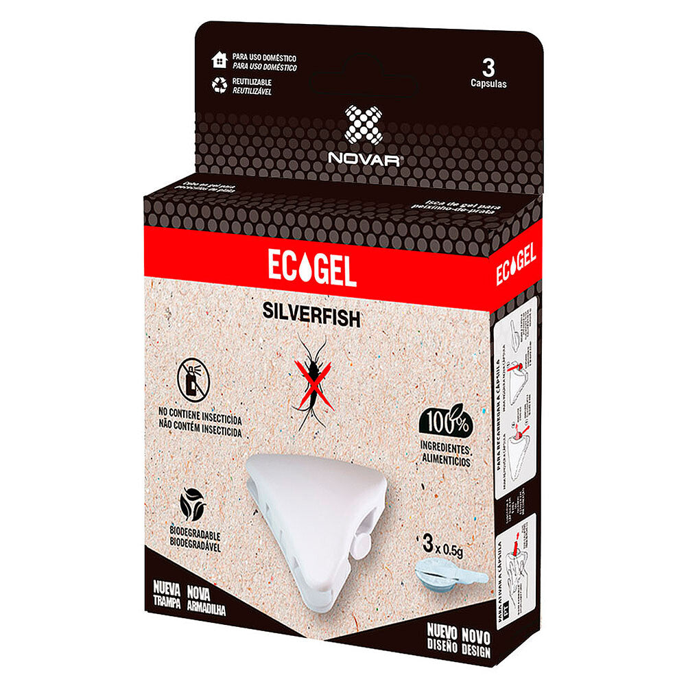 4050 TRAMPA TRIANGULAR + 3 CAPSULAS SILVERFISH NOVAR | Suministros Figmar