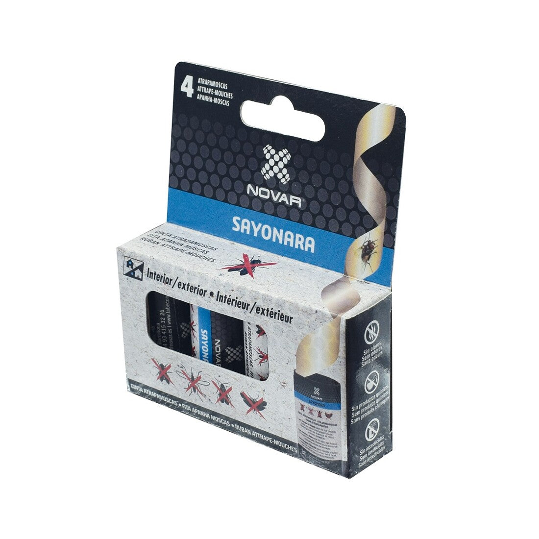 4006 4 TIRAS ADHESIVAS ATRAPAMOSCAS NOVAR