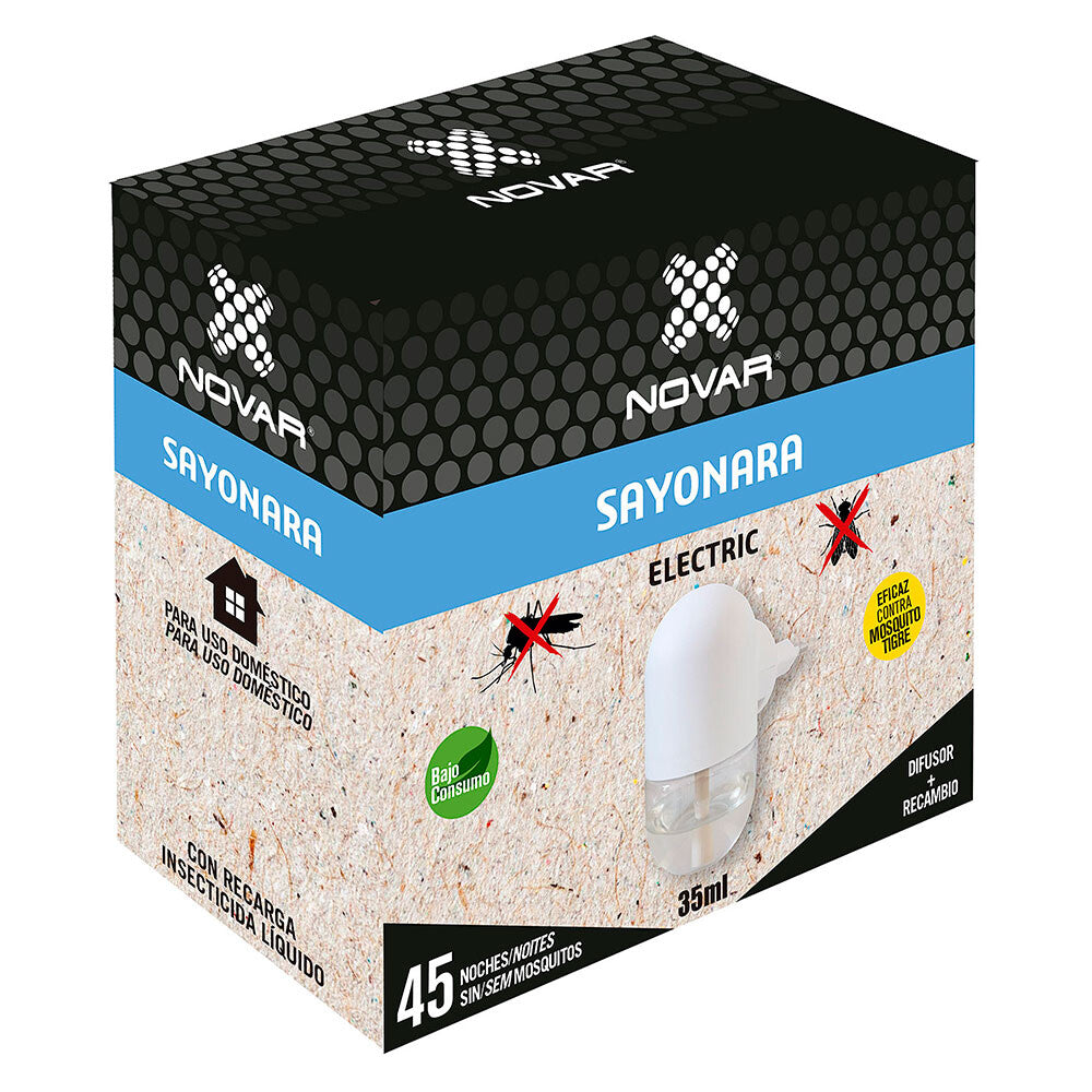 4060 AHUYENTADOR MOSQUITOS ELECTRICO + 1 RECAMBIO SAYONARA NOVAR | Suministros Figmar