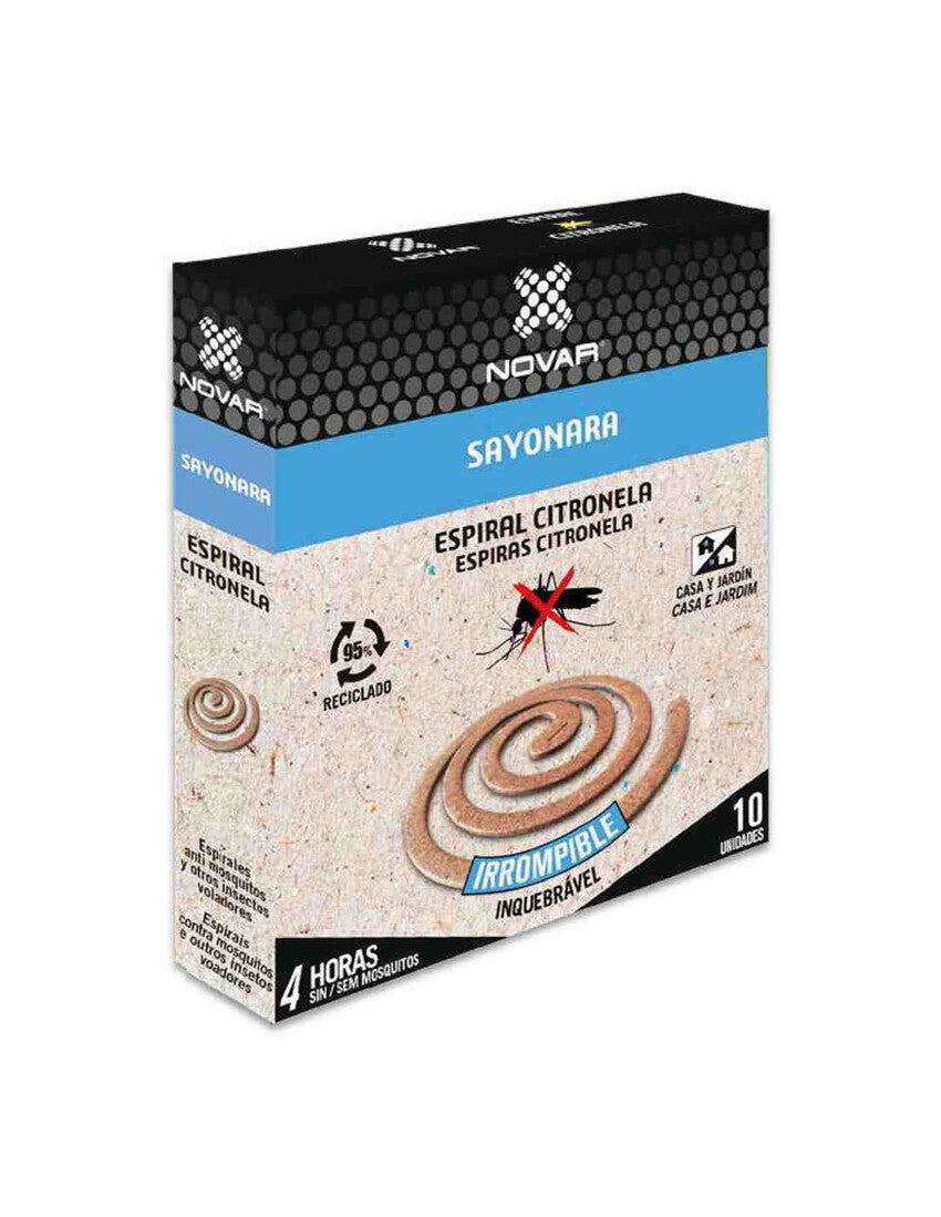 4063 PACK 10uds ESPIRAL CITRONELLA SAYONARA NOVAR | Suministros Figmar