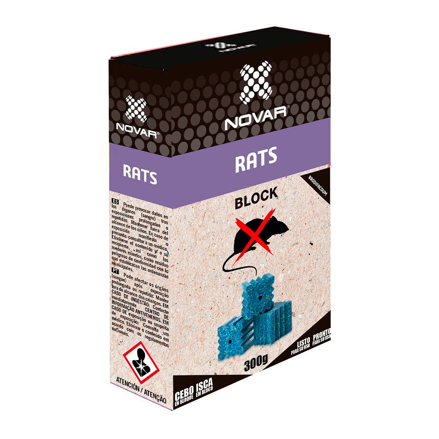 4044 PACK 15uds PASTILLA 20gr RATICIDA BRODIFACOUM NOVAR
