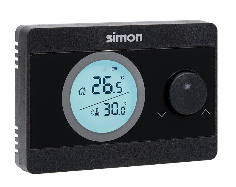 AF521101 TERMOSTATO DIGITAL ON/OFF NEGRO SIMON | Suministros Figmar