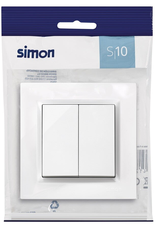 F1090397030 DOBLE CONMUTADOR BLANCO SERIE 10 SIMON