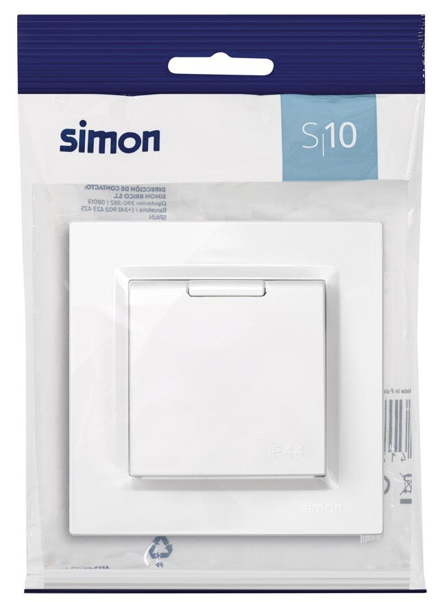 F1091450030 BASE SCHUKO MONOBLOC IP44 BLANCO SERIE 10 SIMON