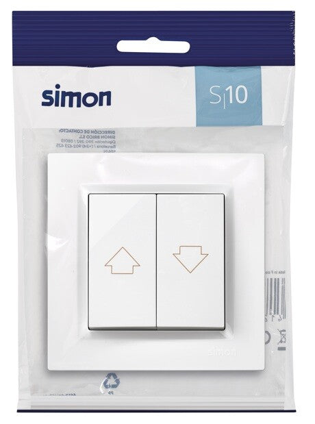 F1090333030 PULSADOR PERSIANAS BLANCO SERIE 10 SIMON