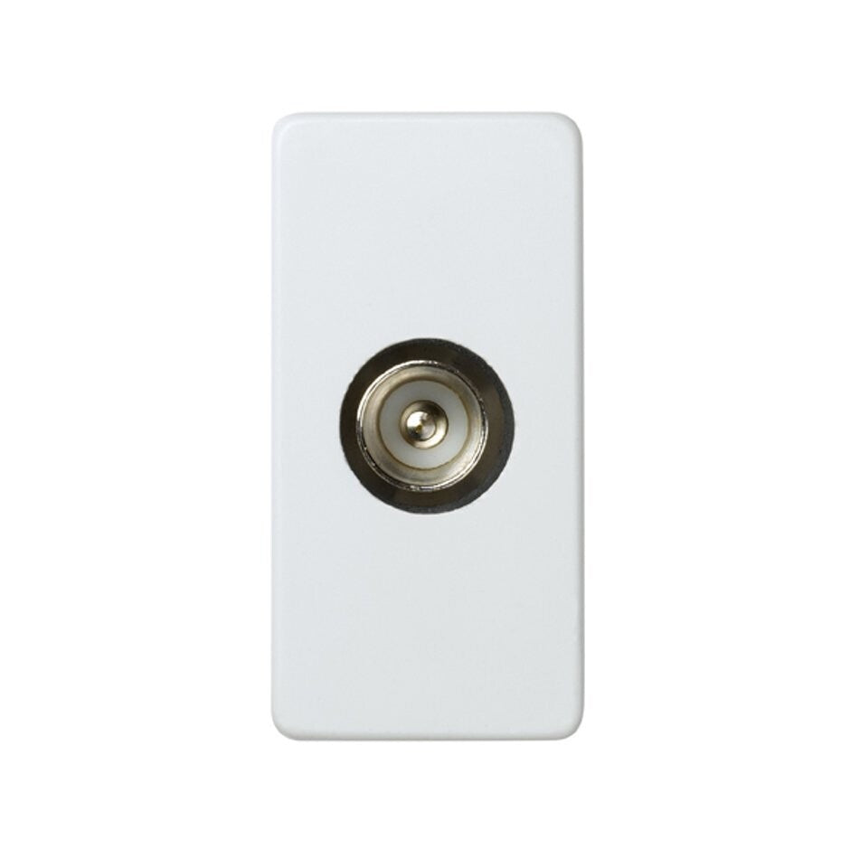 27475-34 TOMA TV SIMPLE BLANCO NIEVE SIMON | Suministros Figmar