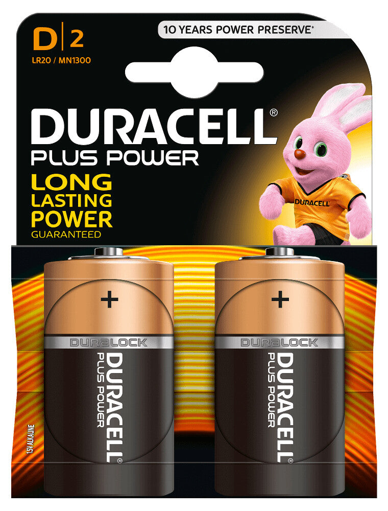 2 x PILA ALCALINA LR20 D DURACEL PLUS | Suministros Figmar