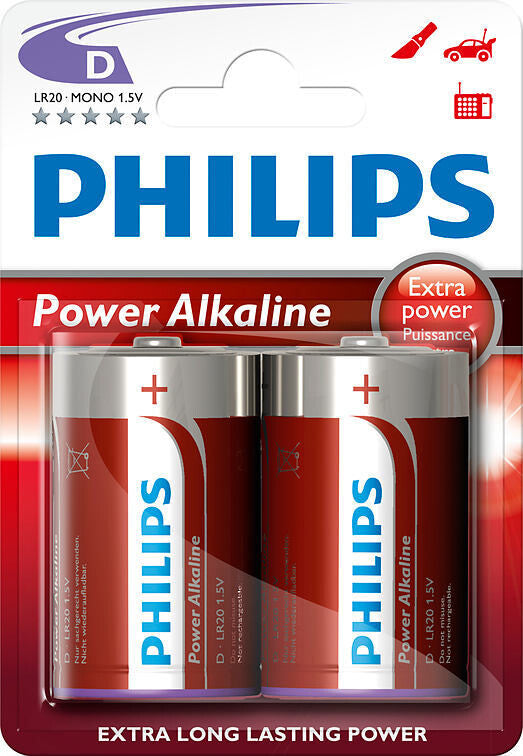 BL 2ud PILA ALCALINA LR20 D PHILIPS